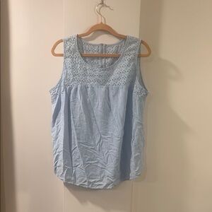 Light Blue Sleeveless Women's Top
